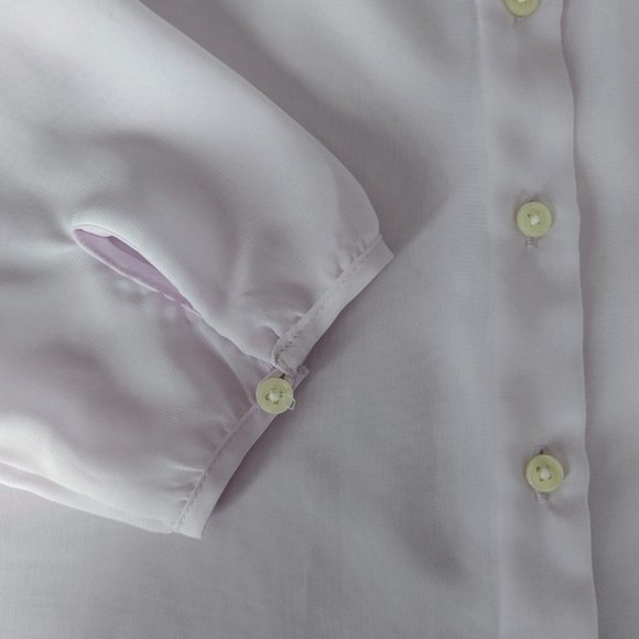 Banana Republic White and Lavender Sheer Blouse - Picture 3 of 5